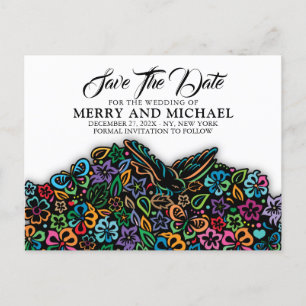 Elelgant Colour of Life Design Announcement Postcard