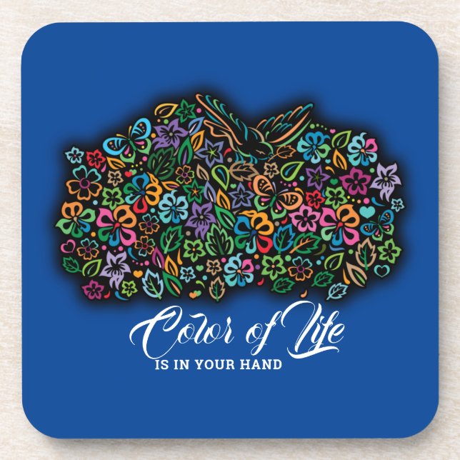 Elelgant Colour of Life Design Coaster (Front)