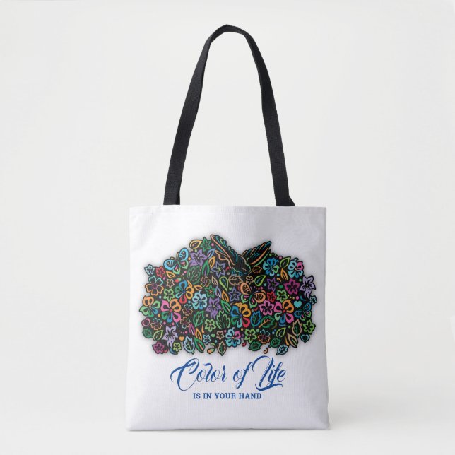 Elelgant Colour of Life Design Tote Bag (Front)