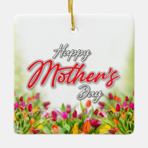 Elelgant Colourful Mother’s Day Design Ceramic Orn Ceramic Ornament