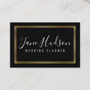 Elelgant Gold and Black Simple Minimalist Editable Business Card