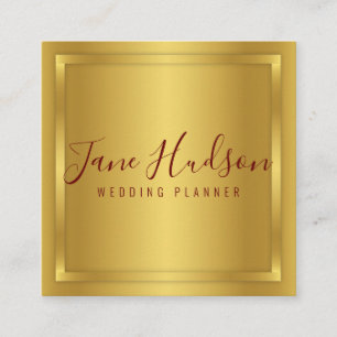 Elelgant Gold Minimalist Editable 3.5x2.5 Business Square Business Card