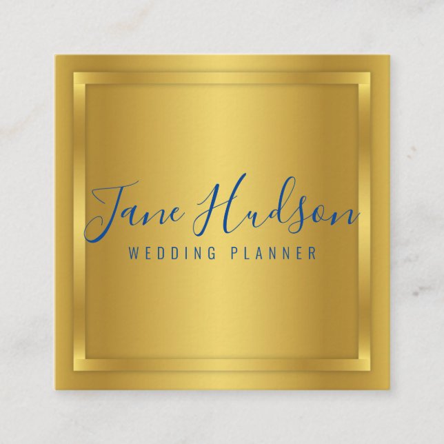 Elelgant Gold Minimalist Editable 3.5x2.5 Business Square Business Card (Front)