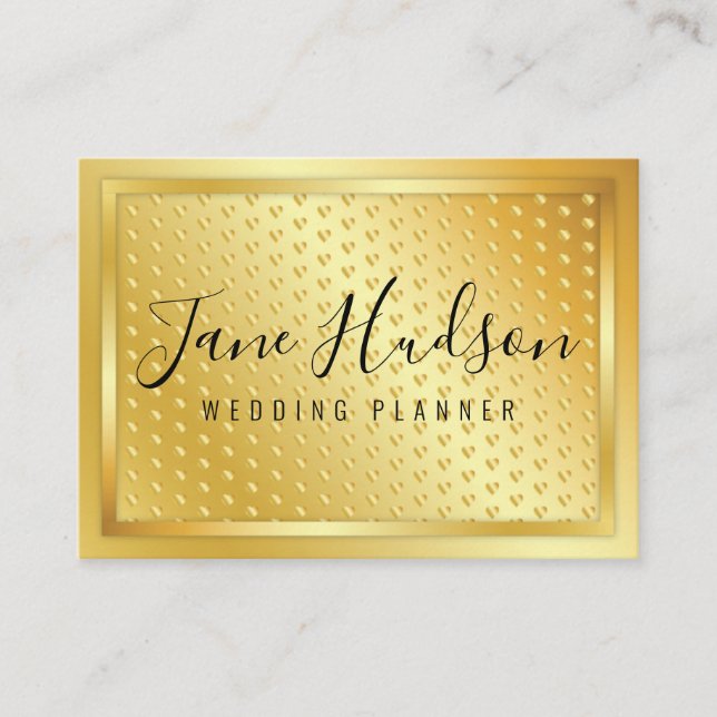 Elelgant Gold on Gold Speckles Minimalist 3.5x2.5 Business Card (Front)