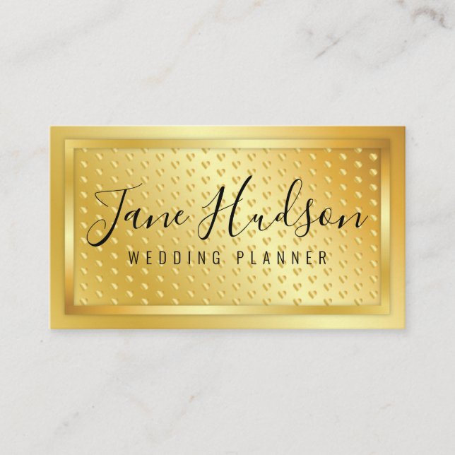 Elelgant Gold on Gold Speckles Minimalist 3.5x2 Business Card (Front)