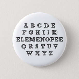 Elemenopee Alphabet Funny Button Badge
