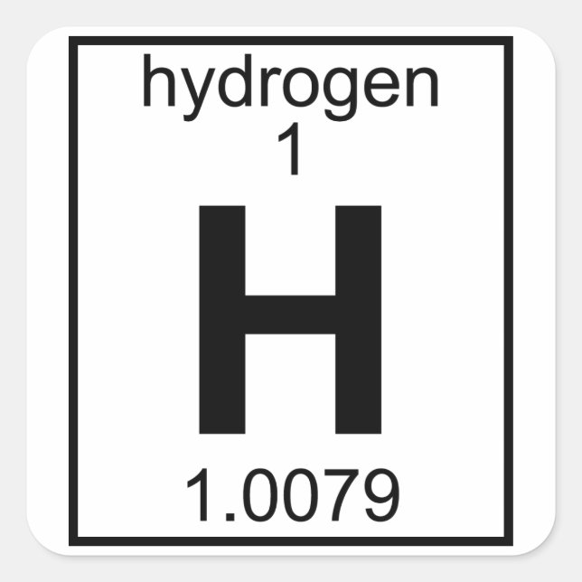 Element 001 - Hydrogen (Full) (t) Square Sticker (Front)