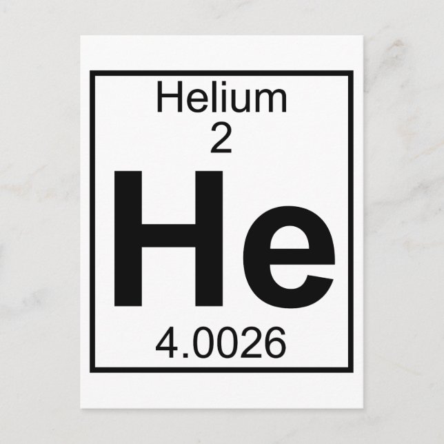 Element 002 - He - Helium (Full) Postcard (Front)