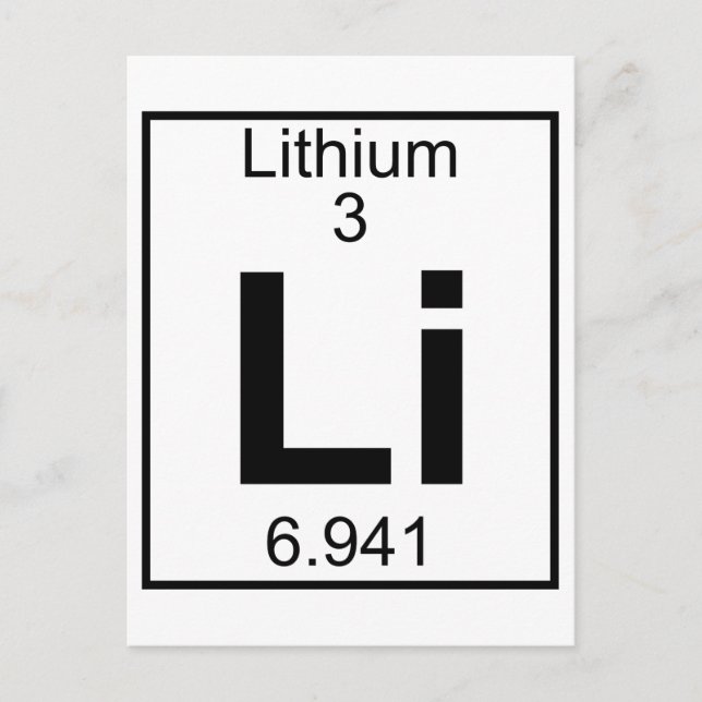 Element 003 - Li - Lithium (Full) Postcard (Front)