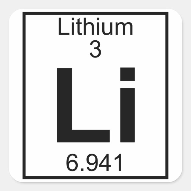 Element 003 - Li - Lithium (Full) Square Sticker (Front)