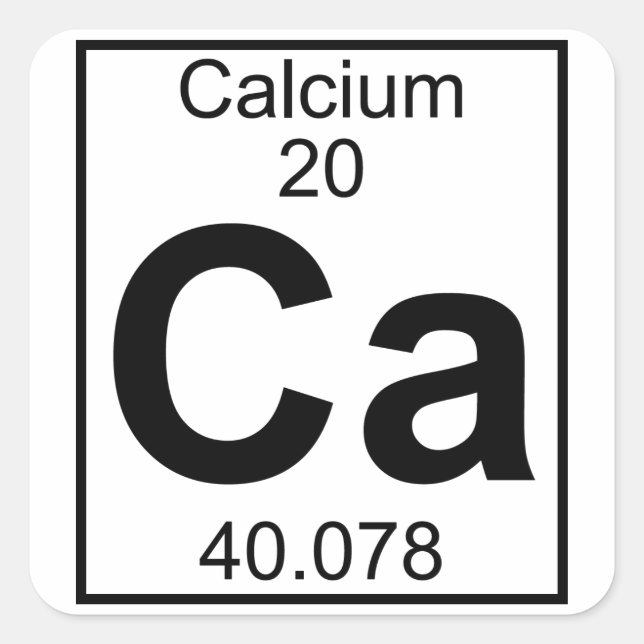 Element 020 - Ca - Calcium (Full) Square Sticker (Front)