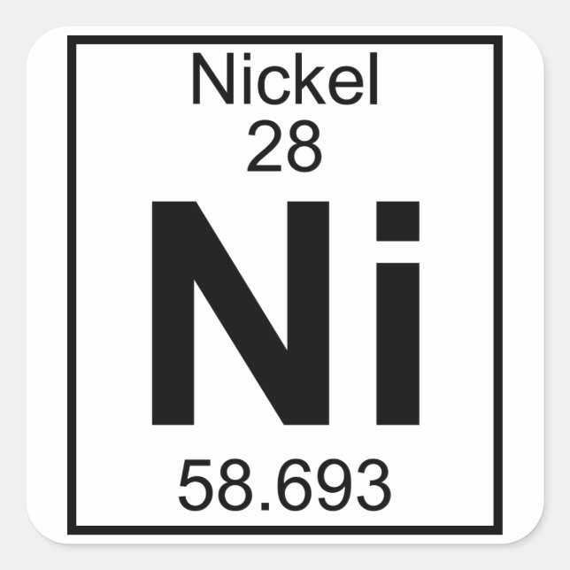 Element 028 - Ni - Nickel (Full) Square Sticker (Front)