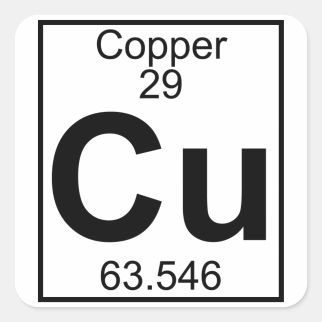 Element 029 - Cu - Copper (Full) Square Sticker (Front)