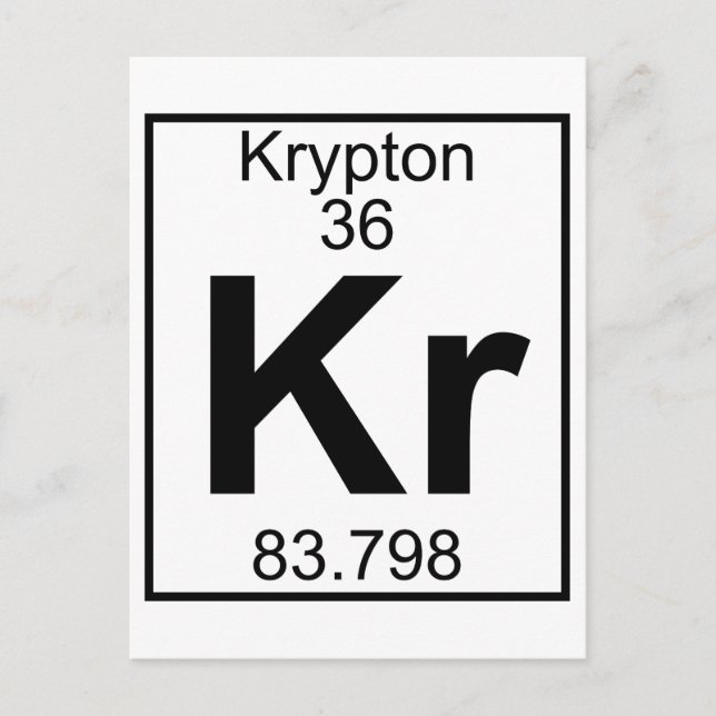 Element 036 - Kr - Krypton (Full) Postcard (Front)