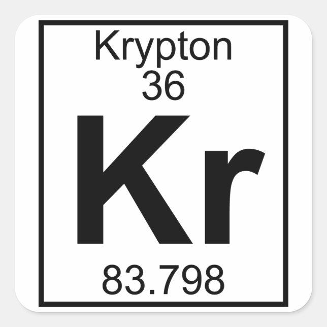 Element 036 - Kr - Krypton (Full) Square Sticker (Front)