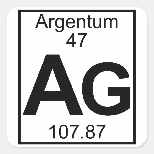 Element 047 - Ag - Argentum (Full) Square Sticker (Front)