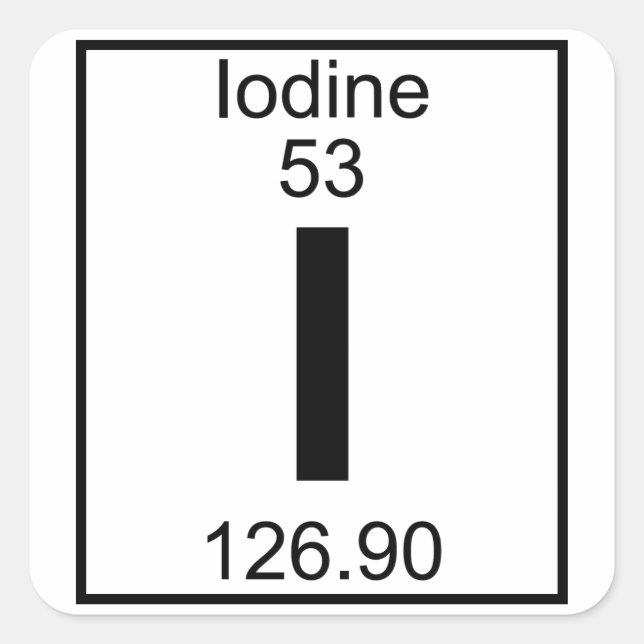 Element 053 - I - Iodine (Full) Square Sticker (Front)