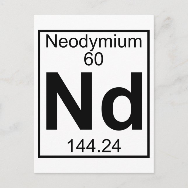 Element 060 - Nd - Neodymium (Full) Postcard (Front)