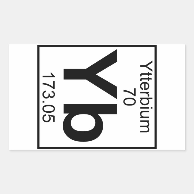 Element 070 - Yb - Ytterbium (Full) Rectangular Sticker (Front)