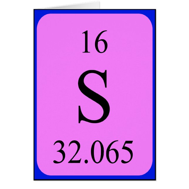Element 16 card - Sulphur (Front)