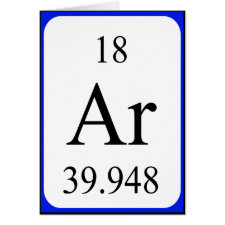 Argon periodic table greetings card