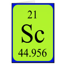 Scandium periodic table greetings card