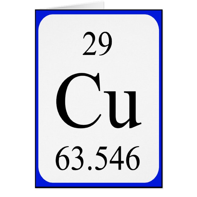 Element 29 card - Copper white (Front)