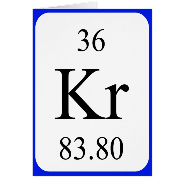 Element 36 card - Krypton (Front)