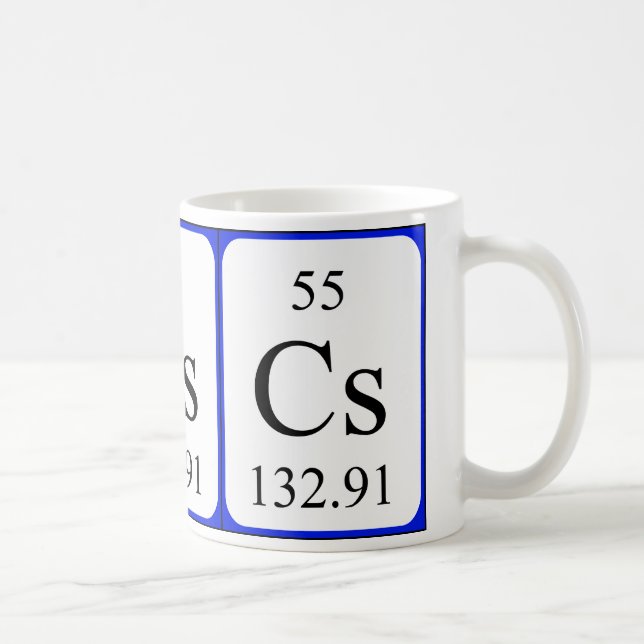 Element 55 white mug - Caesium (Right)