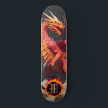 *~* Element AP88 Elemental Dragon Fierce Fire Skateboard<br><div class="desc">(Search code AP88 to find similar items ) Easily Transfer to other Zazzle Products. Elemental Element DRAGON with RING of FIRE / FLAMES / FLAME and INITIAL MONOGRAM for your name - Keep or edit or delete the text. This Fierce Popular trending skateboard Chinese style custom pro Element Dragon design...</div>