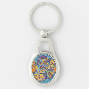 Elemental Abstract Surf Key Ring