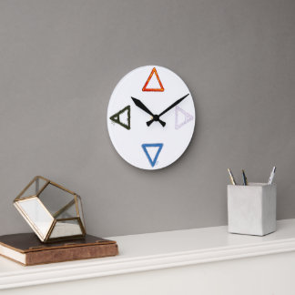 Elemental Alchemy Symbols Round Clock