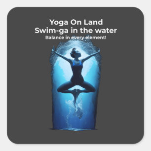 Elemental Balance - Yoga Swimmer Square Sticker