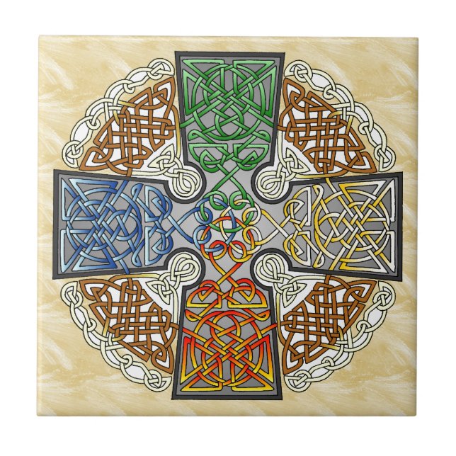 Elemental Celtic Cross Medallion Tile (Front)