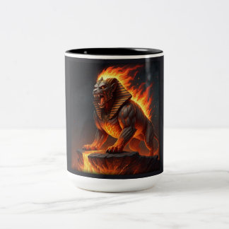 Elemental Fire Sphinx  Two-Tone Coffee Mug