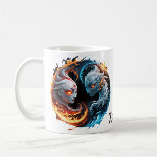 Elemental harmony, yin and yang of nature. coffee mug