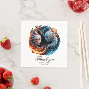 Elemental harmony, yin and yang of nature. napkin