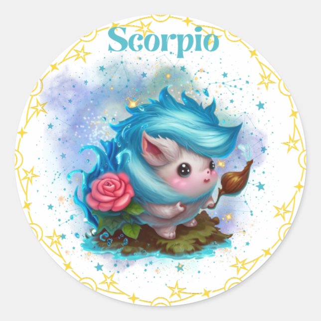 Elemental hedgehog-scope Scorpio Sticker (Front)