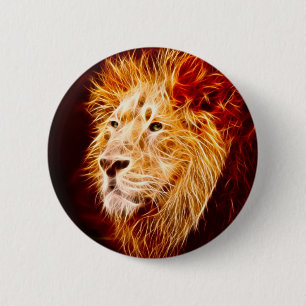 Elemental lion 6 cm round badge