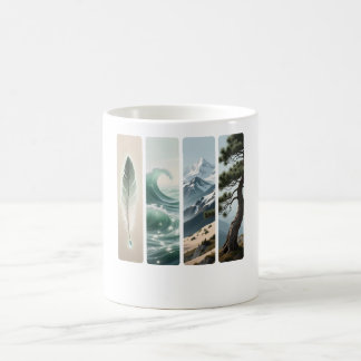 Elemental Nature Feather Wave Mountain Pine Coffee Mug