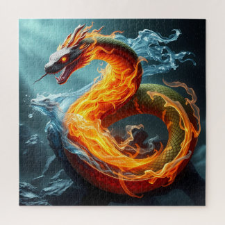 Elemental Snake: Fire & Water Puzzle