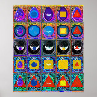 Elemental Symbols Pattern Meditation Aid Tattva Poster