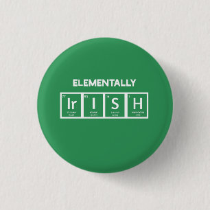 Elementally Irish St. Patrick's Day 3 Cm Round Badge