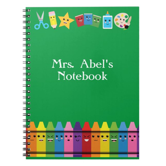 Elementary and Preschool Teacher Cute Kawaii Notebook (Front)