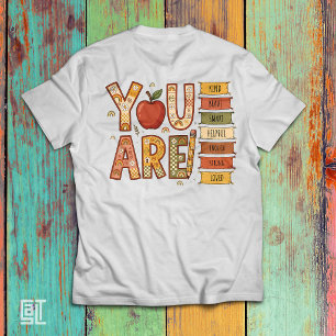 Elementary Boho Rainbow You Are Enough Motivationa T-Shirt