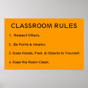 Elementary classroom rules poster