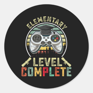 Elementary Level Complete Gamer Elementary Graduat Classic Round Sticker