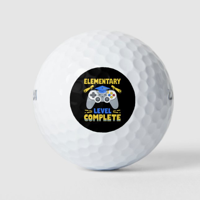 Elementary Level Complete Gaming Gamer Graduation Golf Balls (Front)