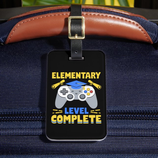Elementary Level Complete Gaming Gamer Graduation Luggage Tag (Front Insitu 2)