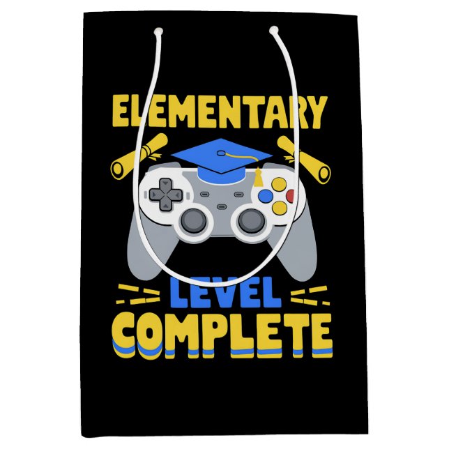 Elementary Level Complete Gaming Gamer Graduation Medium Gift Bag (Front)